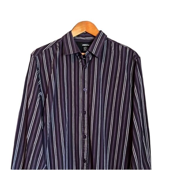 3 for $30! Claiborne purple stripped button down shirt‎ - Picture 2 of 9